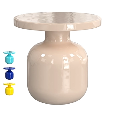 Accent Table Ceramic Bottle CreamWhite 3D model image 1 