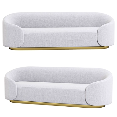 Contemporary Velvet Upholstered Sofa 3D model image 1 