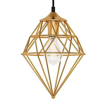 Retro Glam Gold Pendant Light 3D model image 1 