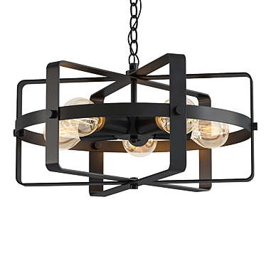 Rustic Pendant Chandelier Light Fixture 3D model image 1 