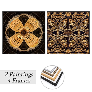 Art Set with Multiple Frames 3D model image 1 