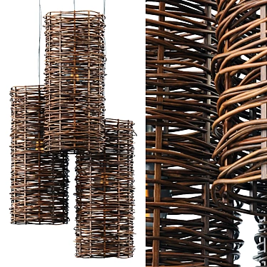 Wicker Lamp with UVW Mapping 3D model image 1 