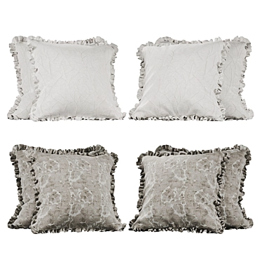 Ruffle Accent Throw Pillows 3D model image 1 