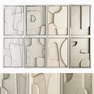 Edith Beurskens Relief Panel Set 3D model image 1 