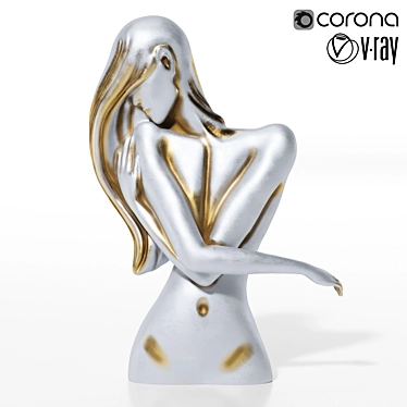 Elegant Woman Sculpture 3D model image 1 