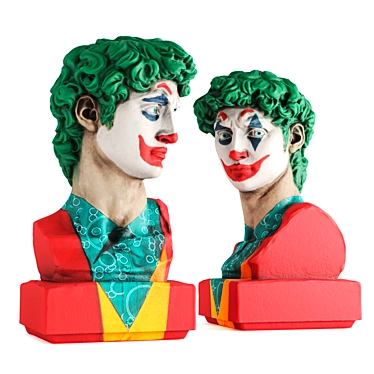 Michelangelo Joker Face Bust Sculpture 3D model image 1 