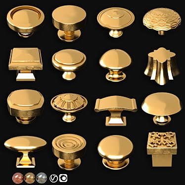 `Modern Door Knobs Collection Set` 3D model image 1 