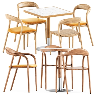 Stylish Neva Chairs, Briscola Table 3D model image 1 