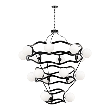 Elegant Bronze Chandelier Fixture 3D model image 1 