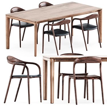 Artisan Neva Chairs & Table 3D model image 1 