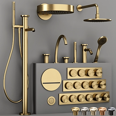 Gessi ORIGINI Bathroom Faucet Set 3D model image 1 