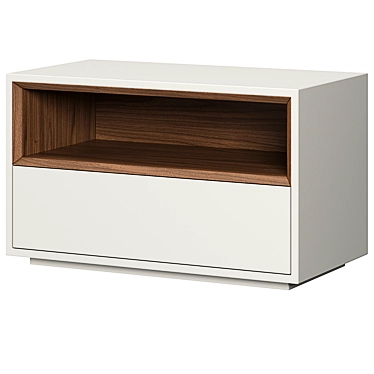 Modern Minimalist Nightstand with Storage 3D model image 1 