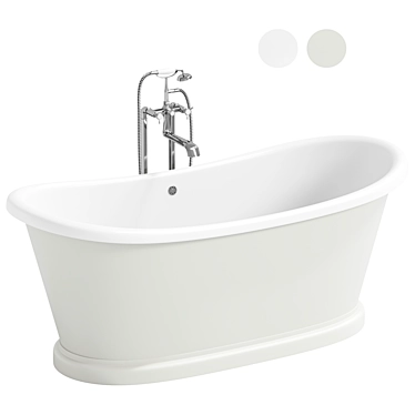 Sleek Ellington Matte Stone Bathtub 3D model image 1 