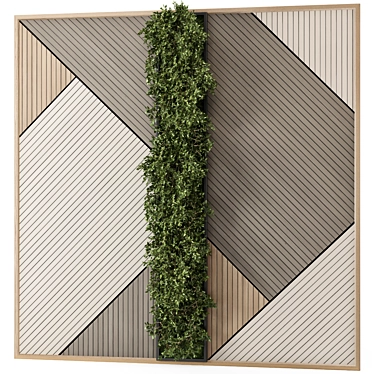 Wooden Base Vertical Garden 3D 3D model image 1 