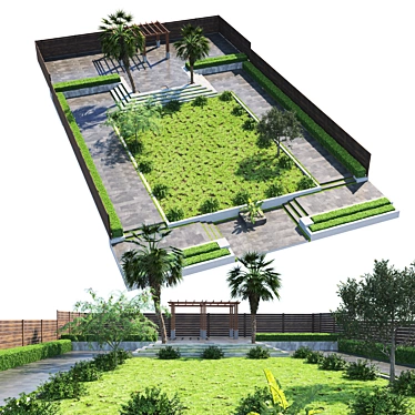 Private Park Landscape Collection 3D model image 1 