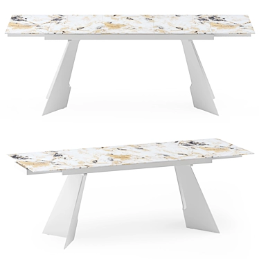 Folding Table with Ceramic Countertop 3D model image 1 