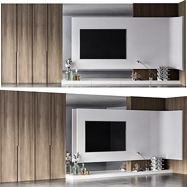 Modern TV Wall Unit Design 3D model image 1 