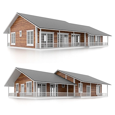 Spacious Wooden House 220sqm 3D model image 1 