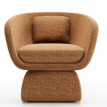 Bouclé Curved Oscar Armchair 3D model image 1 