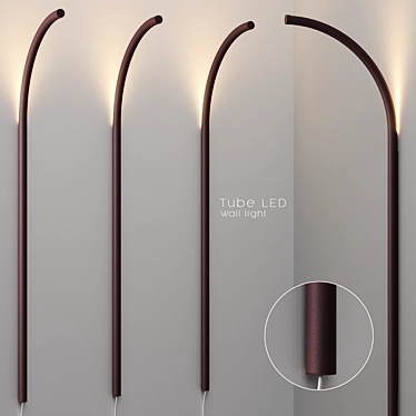 Modern Dark Red LED Wall Lamp 3D model image 1 