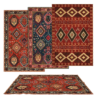 Virtual Rug Set with Textures 3D model image 1 