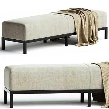 Minimalist Elegance Upholstered Fabric Bench 3D model image 1 