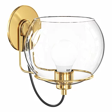 Rest Large Clear Glass Brass Wall Sconce