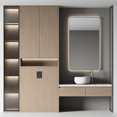 Sleek Bathroom Ensemble Set 3D model image 1 