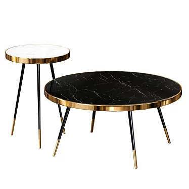 Elegant Marble Band Table 3D model image 1 