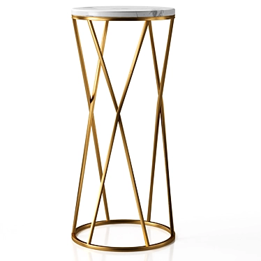 Marble Accent Table by GLASAR 3D model image 1 