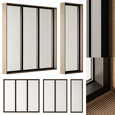 Mini White Window Frame Set 3D model image 1 