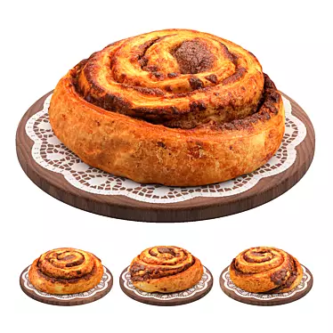 Cinnamon Snail Bun Puff 3D model image 1 