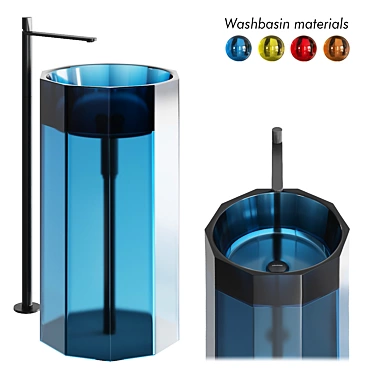 Stylish Vitreo Freestanding Washbasin 3D model image 1 