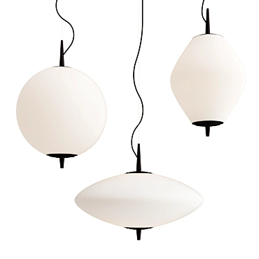 Modern Nova Pendant Suspension Set 3D model image 1 