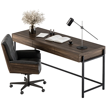 Office Writing Table - Modern Workspace 3D model image 1 