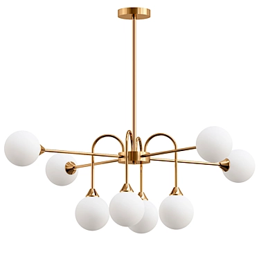 Nordic 8-Head Gold Chandelier 3D model image 1 