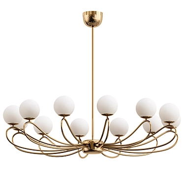 Elegant Brass Papillon Ceiling Light 3D model image 1 