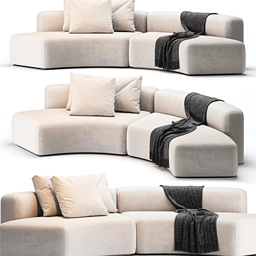 Modern Cosy Curve Sofa: 3D Visualiation 3D model image 1 