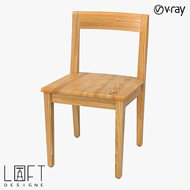 Wooden LoftDesign 37456 Chair 3D model image 1 