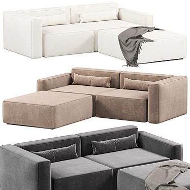 Modern Modular Sectional Sofa Set 3D model image 1 