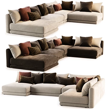 Stylish Katarina Corner Sofa Set 3D model image 1 