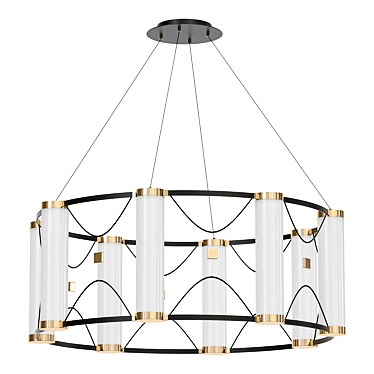 Dimmable LED Wagon Chandelier 3D model image 1 