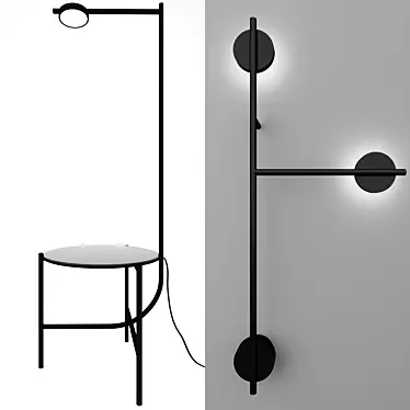 IGRAM Collection Floor Lamp with Side Table 3D model image 1 