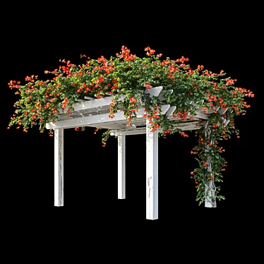 Garden Pergola with Campsis 3D model image 1 