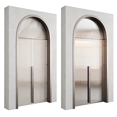 Arc Glass Relief Doors 3D model image 1 