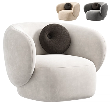  Modern Fabric Armchair Design 3D model image 1 