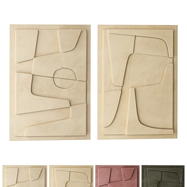 Abstract Relief Artworks in Colors 3D model image 1 