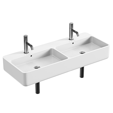 Olympia Ceramica Tratto Double Washbasin 3D model image 1 