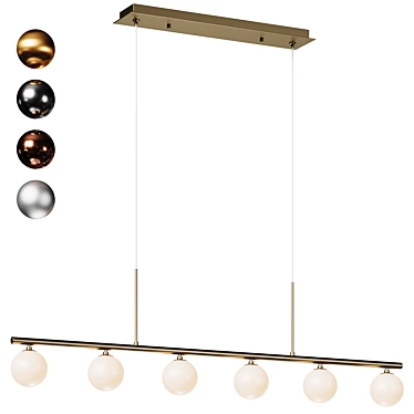 Modern Linear Suspension Lighting Fixture 3D model image 1 