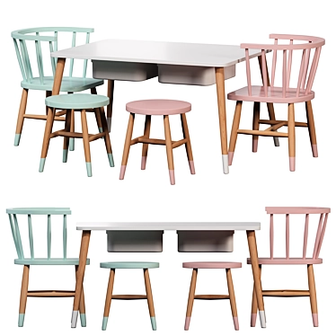 Wooden Table Chair Set for kids